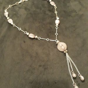 Gray and silver costume jewelry necklace